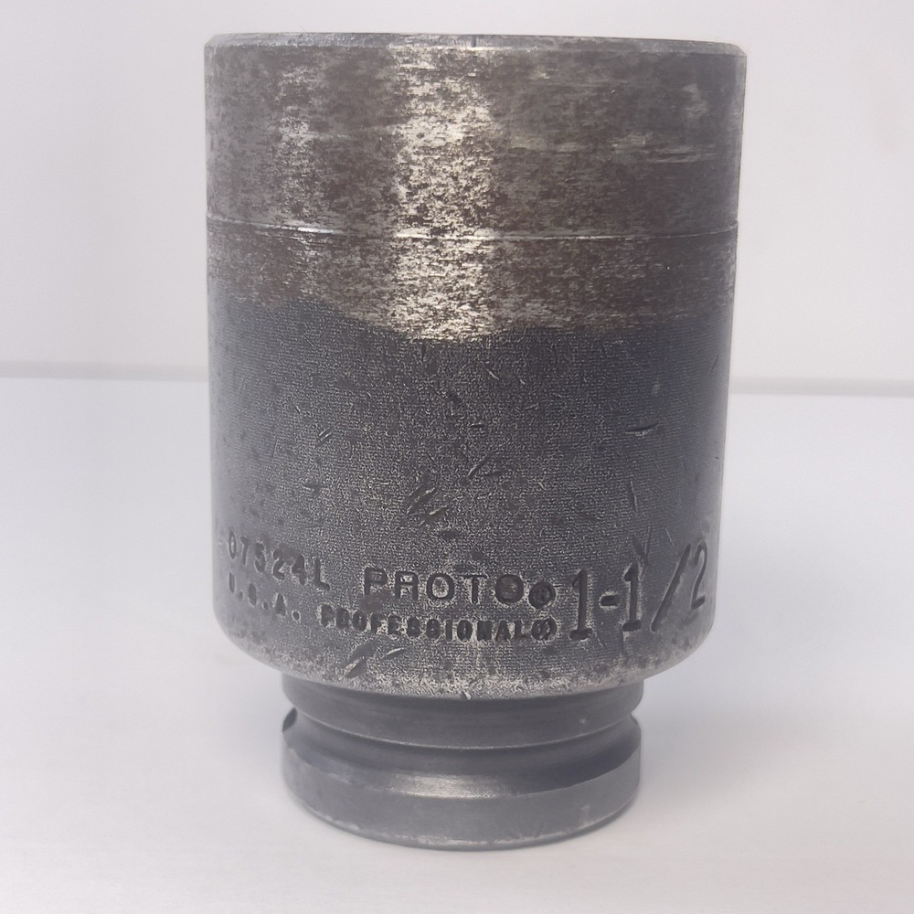 Proto Professional 07524L 1 1/2" Deep Well Impact Socket 3/4" Drive 6 Pt U.S.A.